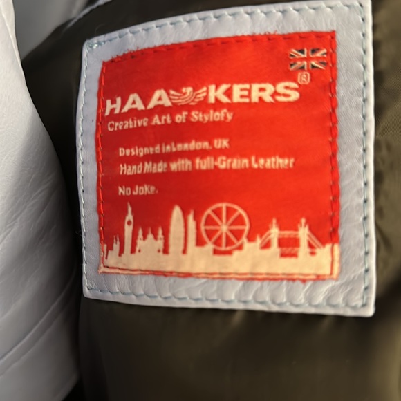 Blue genuine leather jacket size large - Picture 4 of 4